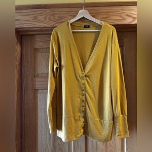 Mustard Yellow Button-Up Cardigan